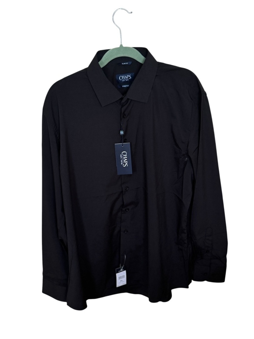 Chaps Men's Black Long-Sleeve Dress Shirt - Classic Button-Up